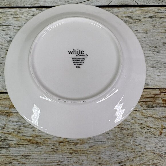 Gibson LEXINGTON White Elements  Embossed Rim Round Ceramic Bread Plates Set 4 - Picture 3 of 16